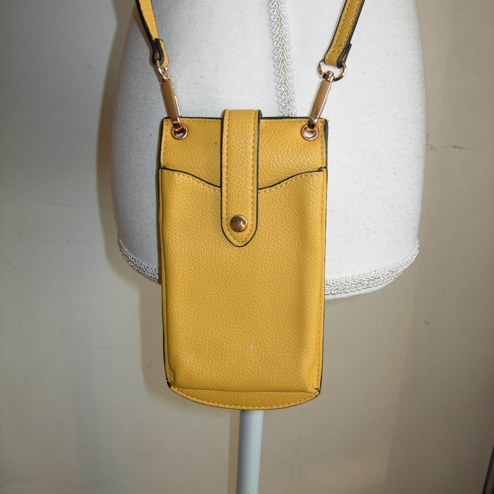 A New Day Yellow Cross Body Cell Phone & Card Bag